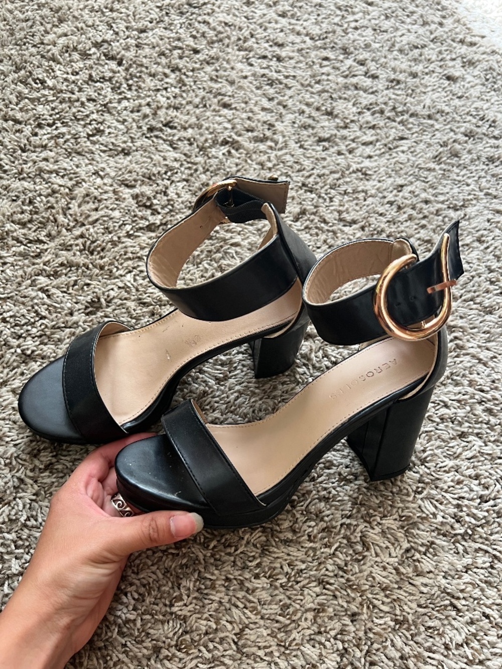 Black aerosoles heels